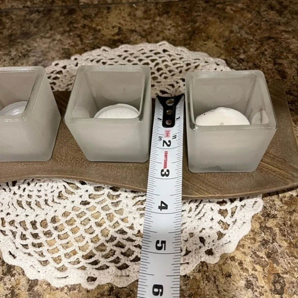 Partylite 3 Tea Light Holder Contemporary Zen - Picture 6 of 15